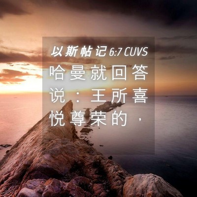 Picture 04 - 以 斯 帖 记 6:7 CUVS - 哈 曼 就 回 答 说 ： 王 所 喜 悦 尊 - Bible Verse Picture