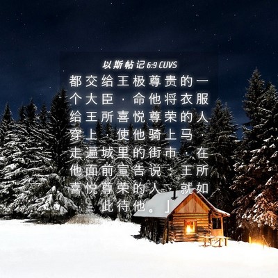 Picture 04 - 以 斯 帖 记 6:9 CUVS - 都 交 给 王 极 尊 贵 的 一 个 大 臣 - Bible Verse Picture