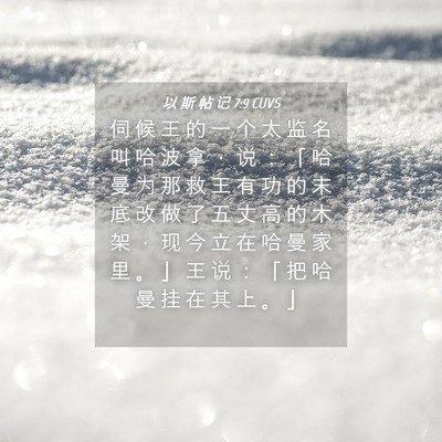Picture 04 - 以 斯 帖 记 7:9 CUVS - 伺 候 王 的 一 个 太 监 名 叫 哈 波 - Bible Verse Picture