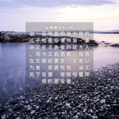 Picture 04 - 以 斯 帖 记 8:5 CUVS - 说 ： 亚 甲 族 哈 米 大 他 的 儿 子 - Bible Verse Picture
