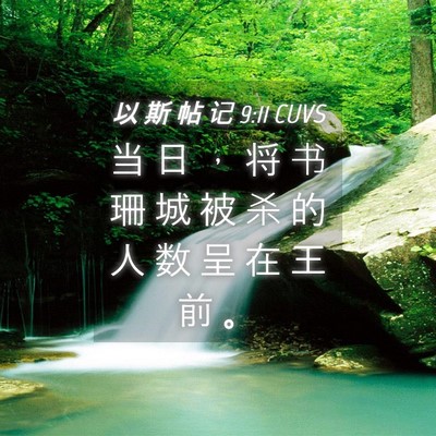 Picture 04 - 以 斯 帖 记 9:11 CUVS - 当 日 ， 将 书 珊 城 被 杀 的 人 数 - Bible Verse Picture