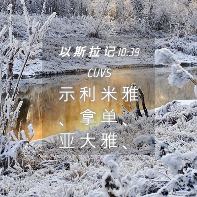 Picture 04 - 以 斯 拉 记 10:39 CUVS - 示 利 米 雅 、 拿 单 、 亚 大 雅 - Bible Verse Picture