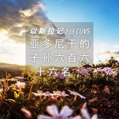 Picture 04 - 以 斯 拉 记 2:13 CUVS - 亚 多 尼 干 的 子 孙 六 百 六 十 六 - Bible Verse Picture