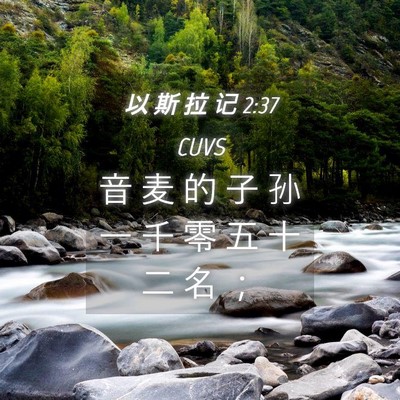 Picture 04 - 以 斯 拉 记 2:37 CUVS - 音 麦 的 子 孙 一 千 零 五 十 二 名 - Bible Verse Picture