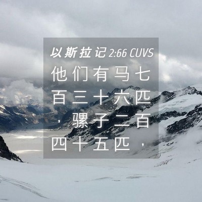 Picture 04 - 以 斯 拉 记 2:66 CUVS - 他 们 有 马 七 百 三 十 六 匹 ， 骡 - Bible Verse Picture