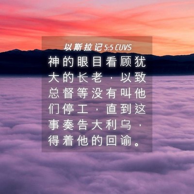 Picture 04 - 以 斯 拉 记 5:5 CUVS - 神 的 眼 目 看 顾 犹 大 的 长 老 ， - Bible Verse Picture