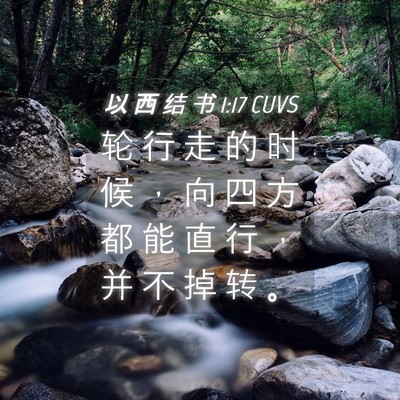 Picture 04 - 以 西 结 书 1:17 CUVS - 轮 行 走 的 时 候 ， 向 四 方 都 能 - Bible Verse Picture