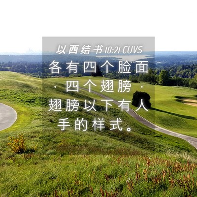 Picture 04 - 以 西 结 书 10:21 CUVS - 各 有 四 个 脸 面 ， 四 个 翅 膀 ， - Bible Verse Picture
