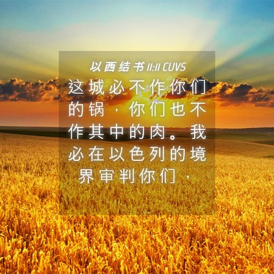 Picture 04 - 以 西 结 书 11:11 CUVS - 这 城 必 不 作 你 们 的 锅 ， 你 们 - Bible Verse Picture