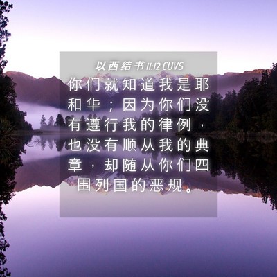 Picture 04 - 以 西 结 书 11:12 CUVS - 你 们 就 知 道 我 是 耶 和 华 ； 因 - Bible Verse Picture