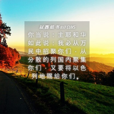Picture 04 - 以 西 结 书 11:17 CUVS - 你 当 说 ： 主 耶 和 华 如 此 说 ： - Bible Verse Picture