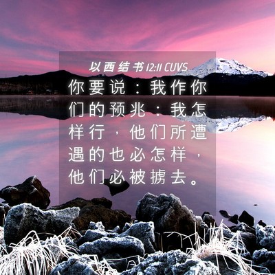 Picture 04 - 以 西 结 书 12:11 CUVS - 你 要 说 ： 我 作 你 们 的 预 兆 ： - Bible Verse Picture