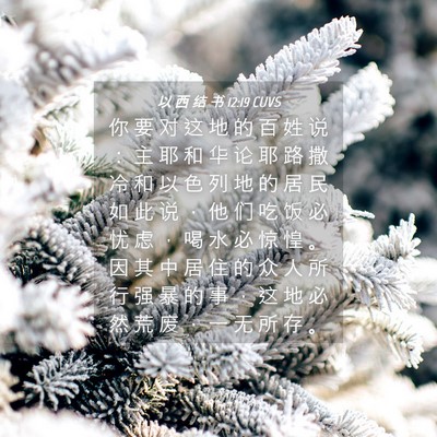 Picture 04 - 以 西 结 书 12:19 CUVS - 你 要 对 这 地 的 百 姓 说 ： 主 耶 - Bible Verse Picture