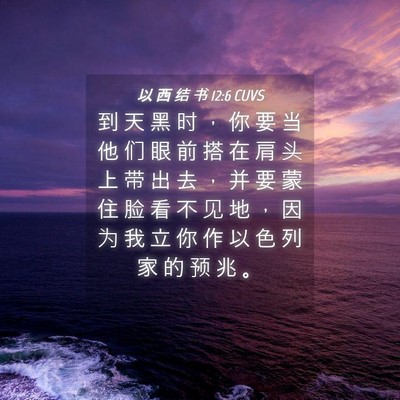Picture 04 - 以 西 结 书 12:6 CUVS - 到 天 黑 时 ， 你 要 当 他 们 眼 前 - Bible Verse Picture