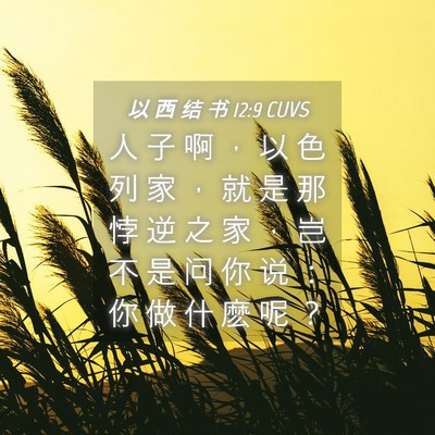 Picture 04 - 以 西 结 书 12:9 CUVS - 人 子 啊 ， 以 色 列 家 ， 就 是 那 - Bible Verse Picture