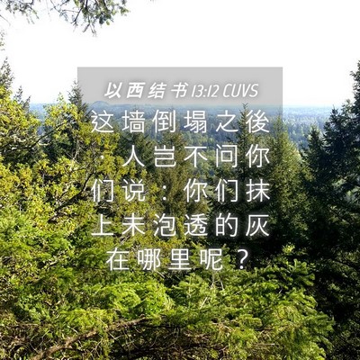 Picture 04 - 以 西 结 书 13:12 CUVS - 这 墙 倒 塌 之 後 ， 人 岂 不 问 你 - Bible Verse Picture