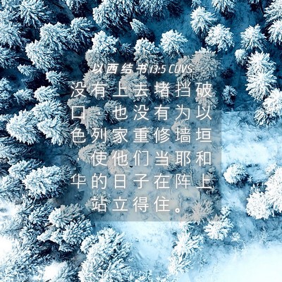 Picture 04 - 以 西 结 书 13:5 CUVS - 没 有 上 去 堵 挡 破 口 ， 也 没 有 - Bible Verse Picture