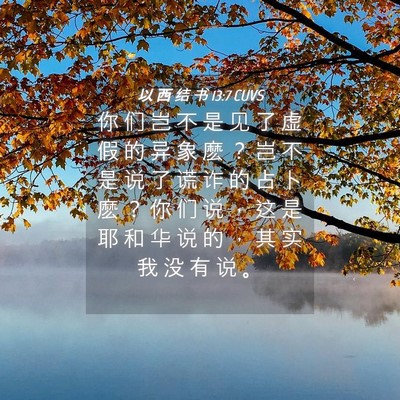 Picture 04 - 以 西 结 书 13:7 CUVS - 你 们 岂 不 是 见 了 虚 假 的 异 象 - Bible Verse Picture