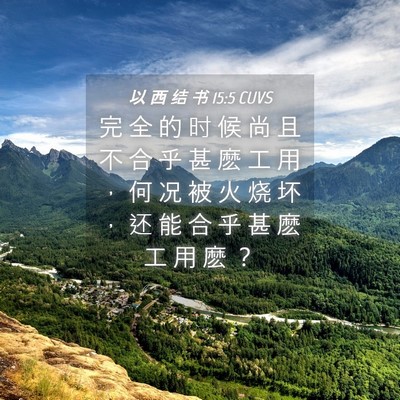 Picture 04 - 以 西 结 书 15:5 CUVS - 完 全 的 时 候 尚 且 不 合 乎 甚 麽 - Bible Verse Picture