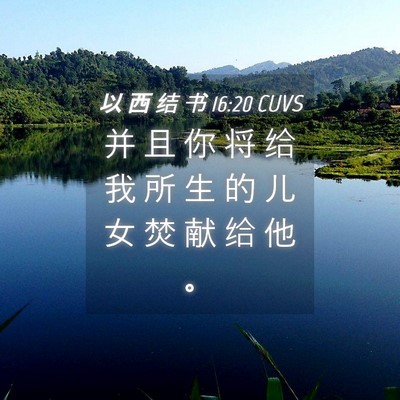 Picture 04 - 以 西 结 书 16:20 CUVS - 并 且 你 将 给 我 所 生 的 儿 女 焚 - Bible Verse Picture