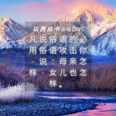 Picture 04 - 以 西 结 书 16:44 CUVS - 凡 说 俗 语 的 必 用 俗 语 攻 击 你 - Bible Verse Picture