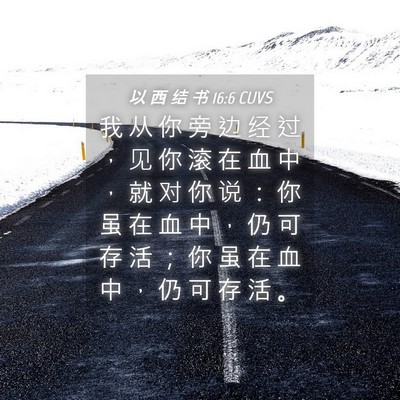 Picture 04 - 以 西 结 书 16:6 CUVS - 我 从 你 旁 边 经 过 ， 见 你 滚 在 - Bible Verse Picture