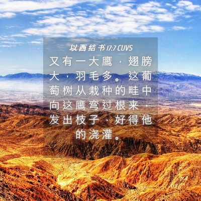 Picture 04 - 以 西 结 书 17:7 CUVS - 又 有 一 大 鹰 ， 翅 膀 大 ， 羽 毛 - Bible Verse Picture