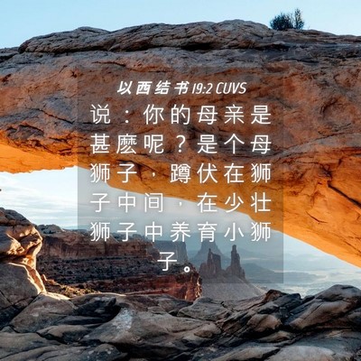 Picture 04 - 以 西 结 书 19:2 CUVS - 说 ： 你 的 母 亲 是 甚 麽 呢 ？ 是 - Bible Verse Picture