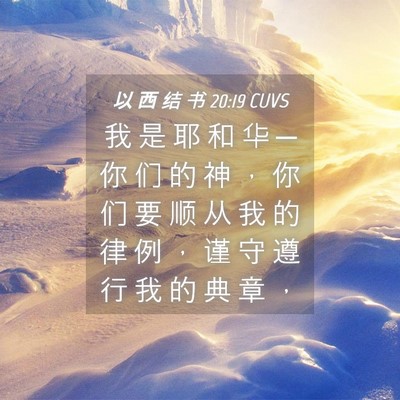 Picture 04 - 以 西 结 书 20:19 CUVS - 我 是 耶 和 华 ─ 你 们 的 神 ， 你 - Bible Verse Picture