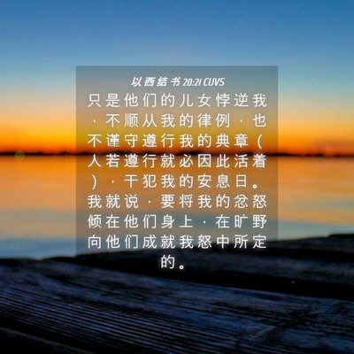 Picture 04 - 以 西 结 书 20:21 CUVS - 只 是 他 们 的 儿 女 悖 逆 我 ， 不 - Bible Verse Picture