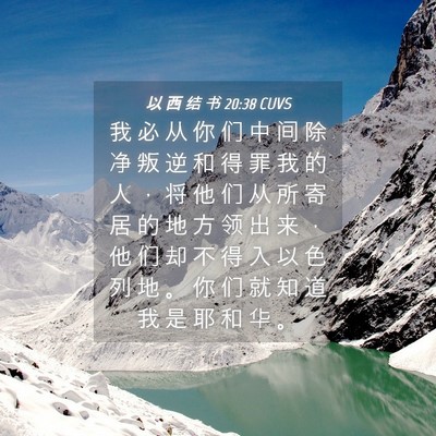 Picture 04 - 以 西 结 书 20:38 CUVS - 我 必 从 你 们 中 间 除 净 叛 逆 和 - Bible Verse Picture
