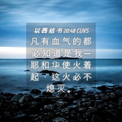 Picture 04 - 以 西 结 书 20:48 CUVS - 凡 有 血 气 的 都 必 知 道 是 我 ─ - Bible Verse Picture