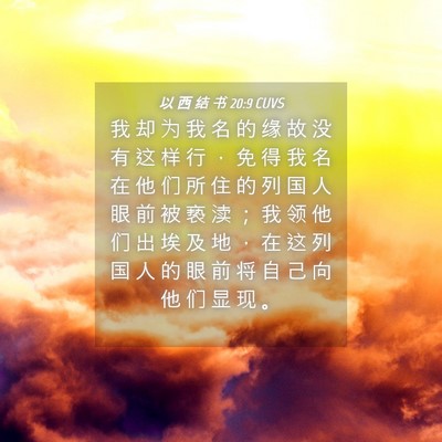 Picture 04 - 以 西 结 书 20:9 CUVS - 我 却 为 我 名 的 缘 故 没 有 这 样 - Bible Verse Picture