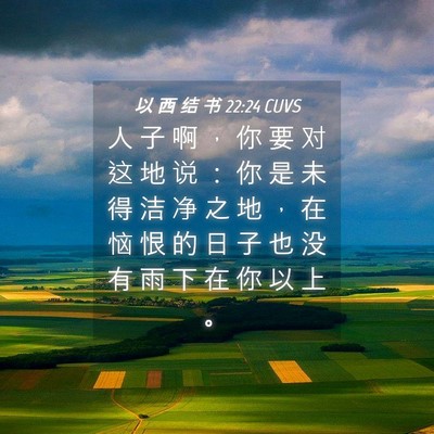 Picture 04 - 以 西 结 书 22:24 CUVS - 人 子 啊 ， 你 要 对 这 地 说 ： 你 - Bible Verse Picture