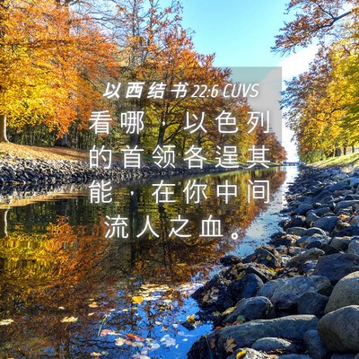 Picture 04 - 以 西 结 书 22:6 CUVS - 看 哪 ， 以 色 列 的 首 领 各 逞 其 - Bible Verse Picture