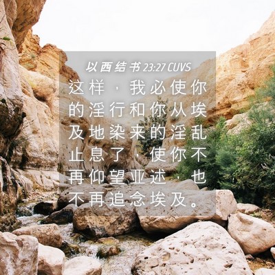 Picture 04 - 以 西 结 书 23:27 CUVS - 这 样 ， 我 必 使 你 的 淫 行 和 你 - Bible Verse Picture