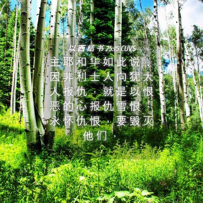 Picture 04 - 以 西 结 书 25:15 CUVS - 主 耶 和 华 如 此 说 ： 因 非 利 士 - Bible Verse Picture