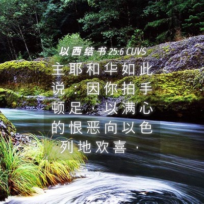 Picture 04 - 以 西 结 书 25:6 CUVS - 主 耶 和 华 如 此 说 ： 因 你 拍 手 - Bible Verse Picture