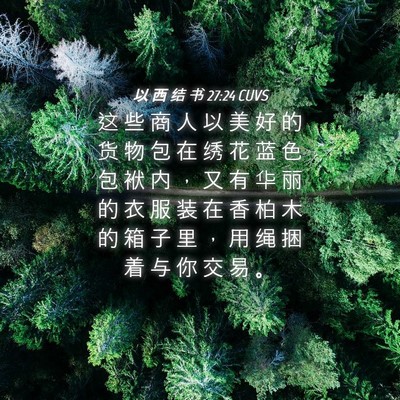 Picture 04 - 以 西 结 书 27:24 CUVS - 这 些 商 人 以 美 好 的 货 物 包 在 - Bible Verse Picture
