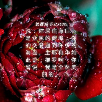 Picture 04 - 以 西 结 书 27:3 CUVS - 说 ： 你 居 住 海 口 ， 是 众 民 的 - Bible Verse Picture