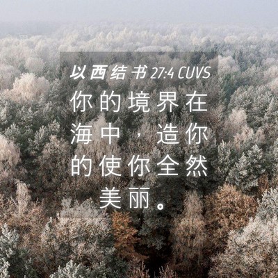 Picture 04 - 以 西 结 书 27:4 CUVS - 你 的 境 界 在 海 中 ， 造 你 的 使 - Bible Verse Picture