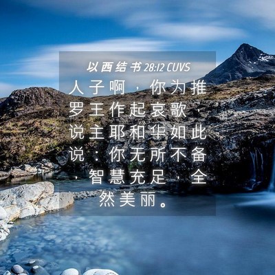 Picture 04 - 以 西 结 书 28:12 CUVS - 人 子 啊 ， 你 为 推 罗 王 作 起 哀 - Bible Verse Picture