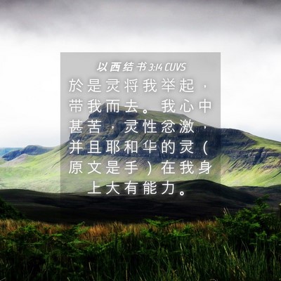 Picture 04 - 以 西 结 书 3:14 CUVS - 於 是 灵 将 我 举 起 ， 带 我 而 去 - Bible Verse Picture