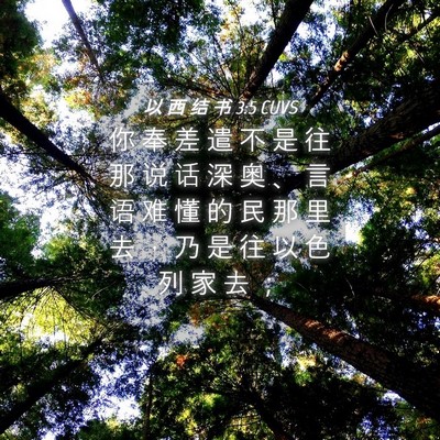 Picture 04 - 以 西 结 书 3:5 CUVS - 你 奉 差 遣 不 是 往 那 说 话 深 奥 - Bible Verse Picture