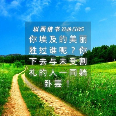 Picture 04 - 以 西 结 书 32:19 CUVS - 你 埃 及 的 美 丽 胜 过 谁 呢 ？ 你 - Bible Verse Picture