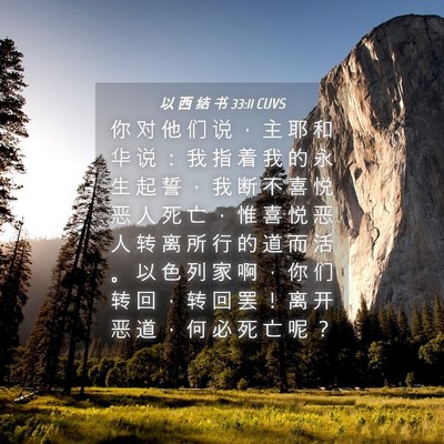 Picture 04 - 以 西 结 书 33:11 CUVS - 你 对 他 们 说 ， 主 耶 和 华 说 ： - Bible Verse Picture