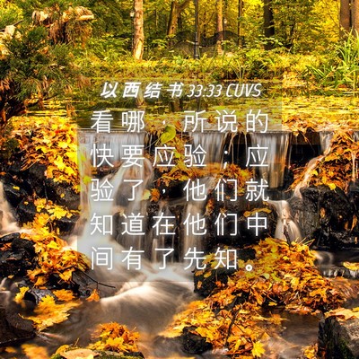 Picture 04 - 以 西 结 书 33:33 CUVS - 看 哪 ， 所 说 的 快 要 应 验 ； 应 - Bible Verse Picture