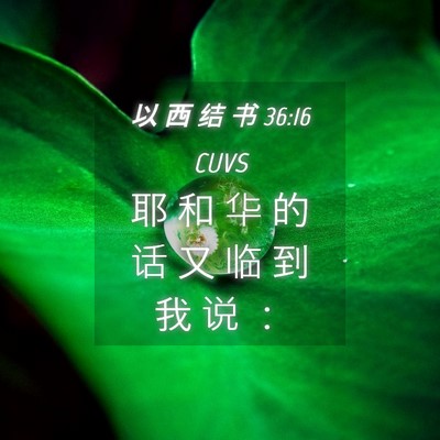 Picture 04 - 以 西 结 书 36:16 CUVS - 耶 和 华 的 话 又 临 到 我 说 - Bible Verse Picture