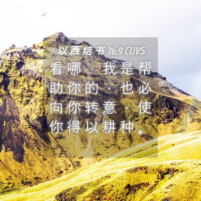 Picture 04 - 以 西 结 书 36:9 CUVS - 看 哪 ， 我 是 帮 助 你 的 ， 也 必 - Bible Verse Picture