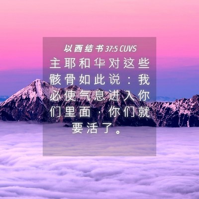 Picture 04 - 以 西 结 书 37:5 CUVS - 主 耶 和 华 对 这 些 骸 骨 如 此 说 - Bible Verse Picture